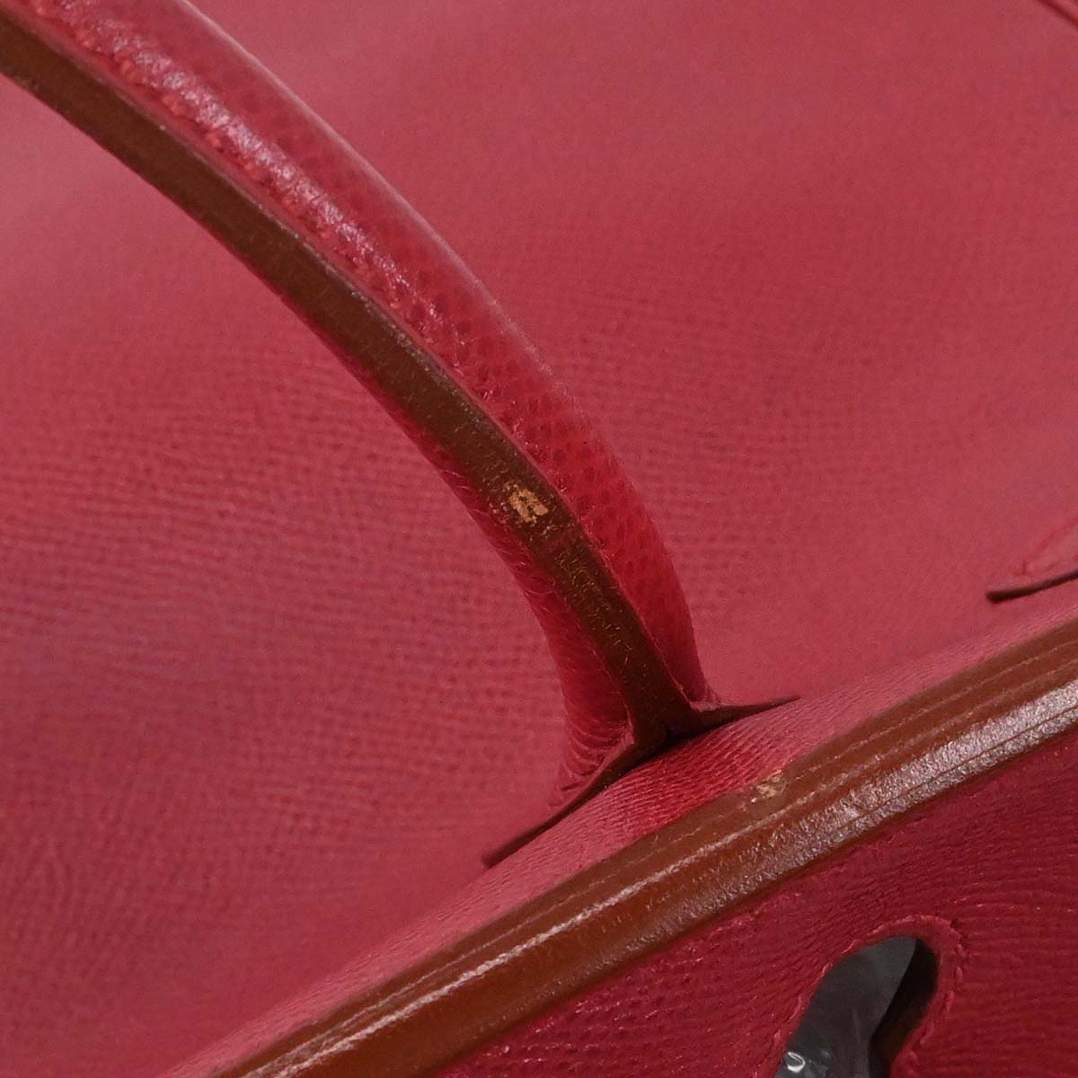 Hermes Rouge Vif Courchevel Birkin 30 Handbag