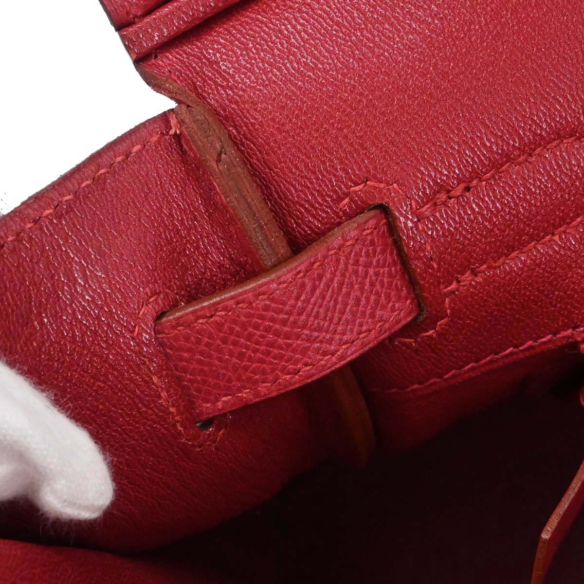 Hermes Rouge Vif Courchevel Birkin 30 Handbag
