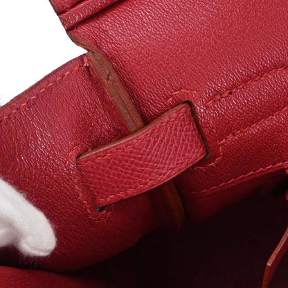 Hermes Rouge Vif Courchevel Birkin 30 Handbag