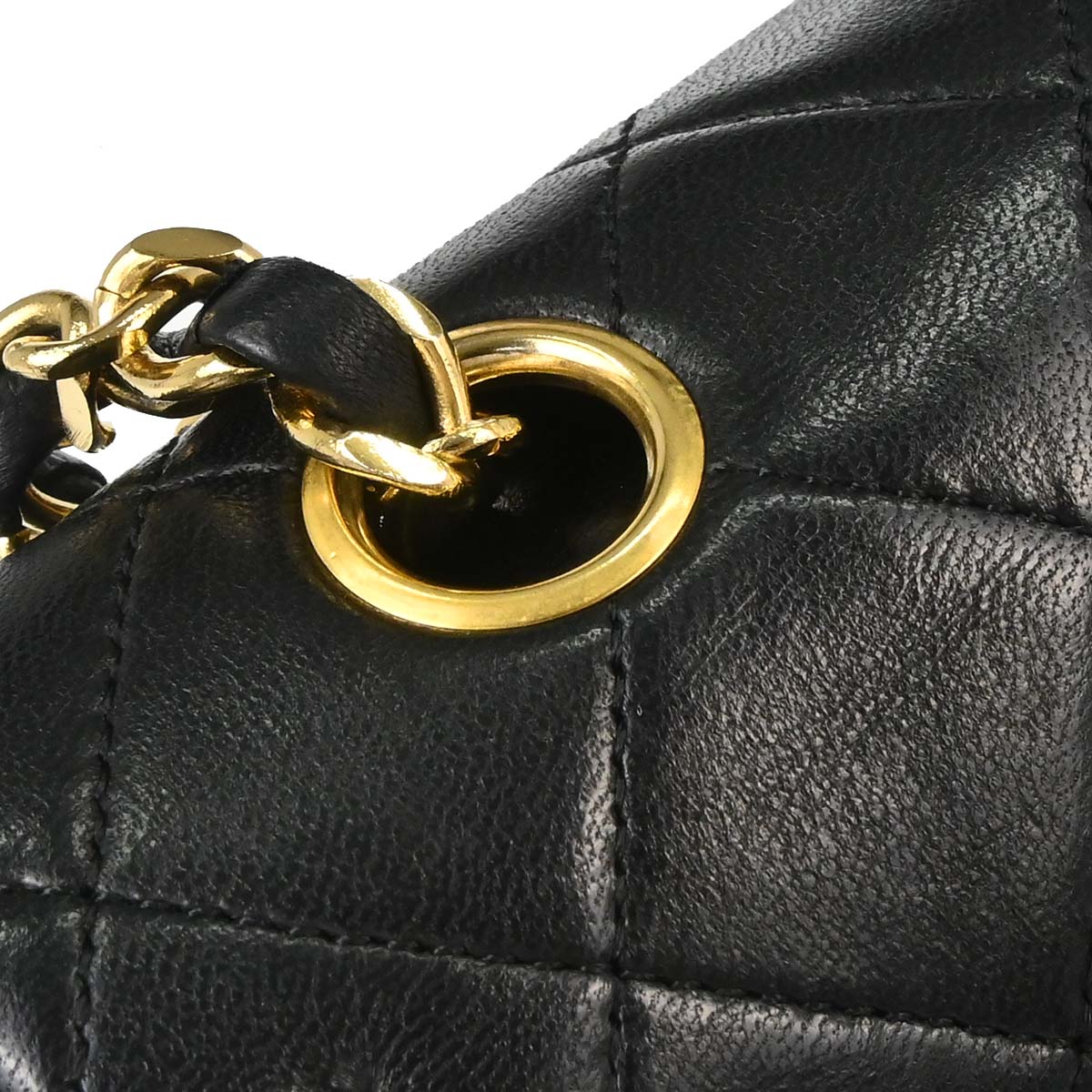Chanel 1989-1991 Black Lambskin Medium Classic Double Flap Shoulder Bag