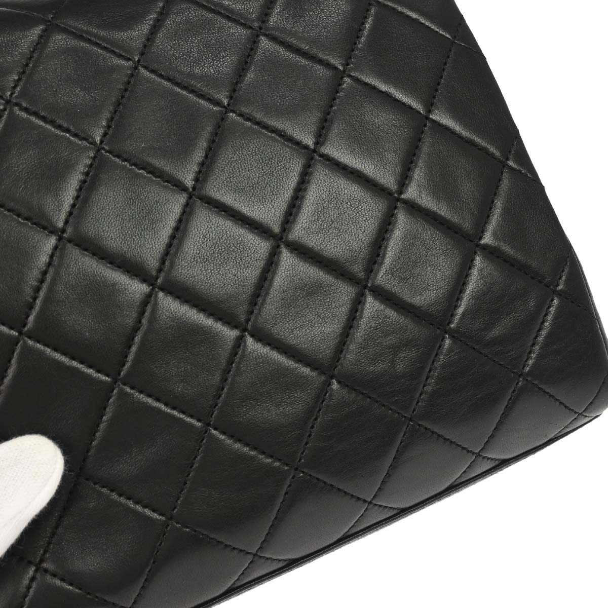 Chanel 1989-1991 Black Lambskin Single Flap Shoulder Bag