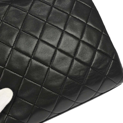 Chanel 1989-1991 Black Lambskin Single Flap Shoulder Bag