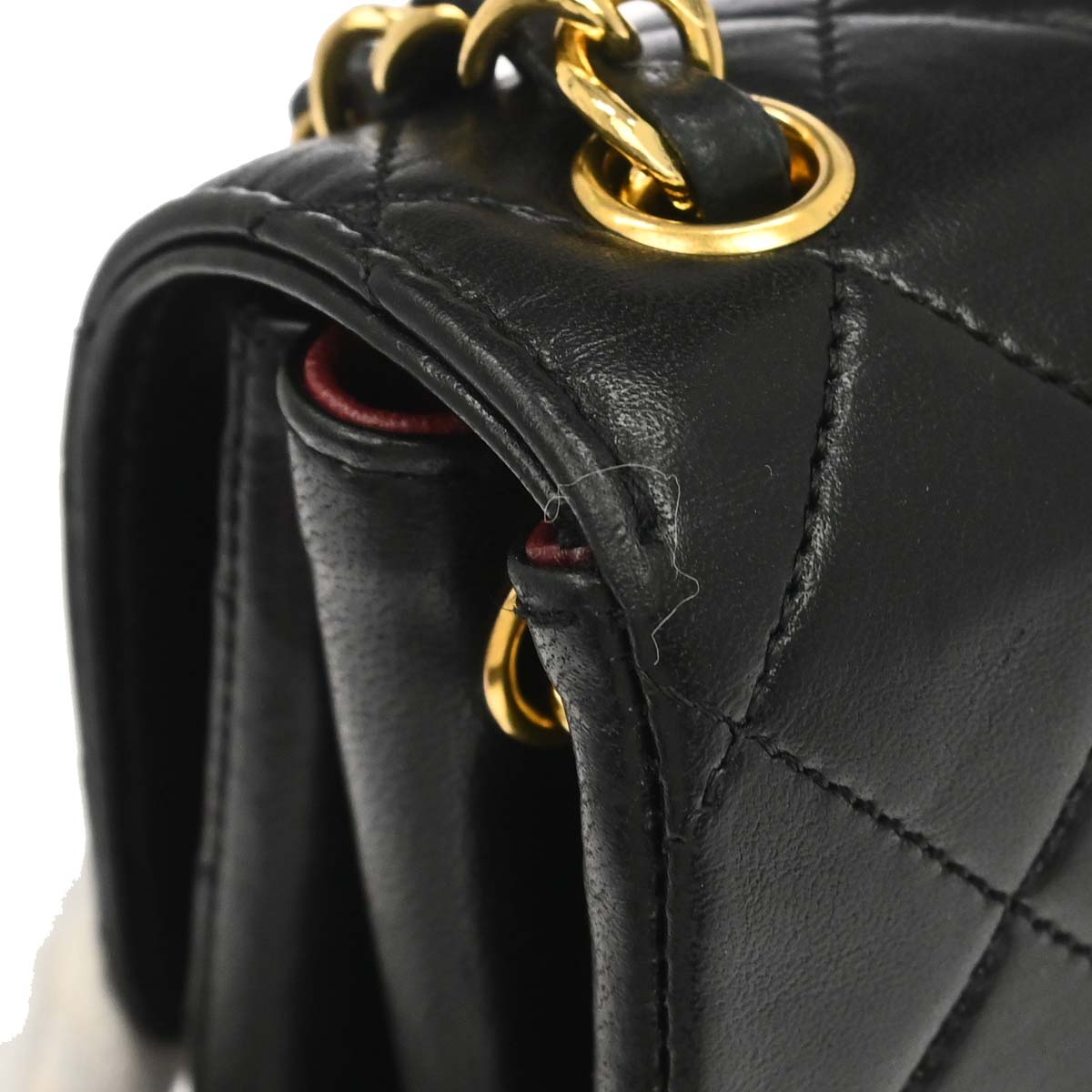 Chanel 1989-1991 Black Lambskin Single Flap Shoulder Bag