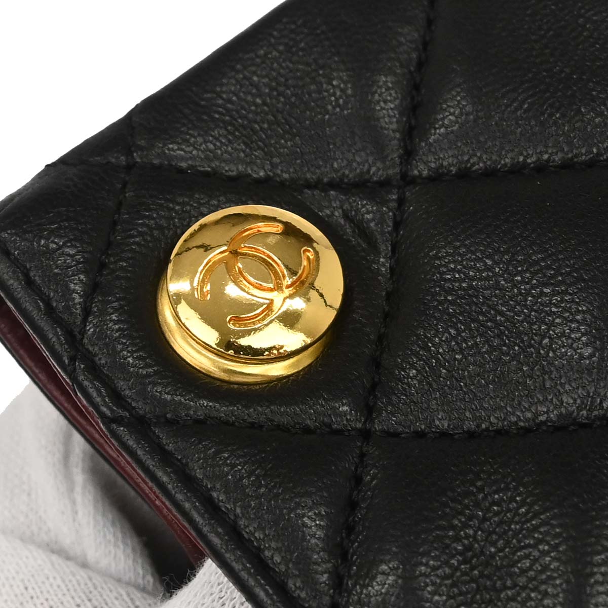 Chanel 1989-1991 Black Lambskin Single Flap Shoulder Bag