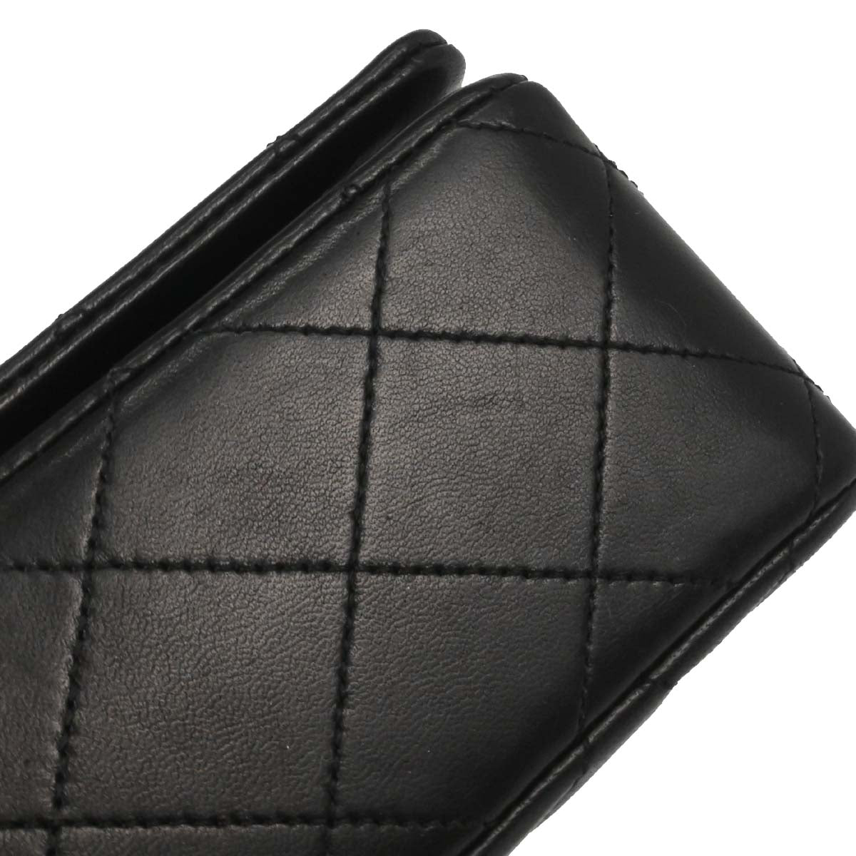 Chanel 1989-1991 Black Lambskin Turnlock Mini Full Flap Shoulder Bag