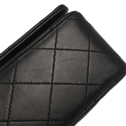 Chanel 1989-1991 Black Lambskin Turnlock Mini Full Flap Shoulder Bag