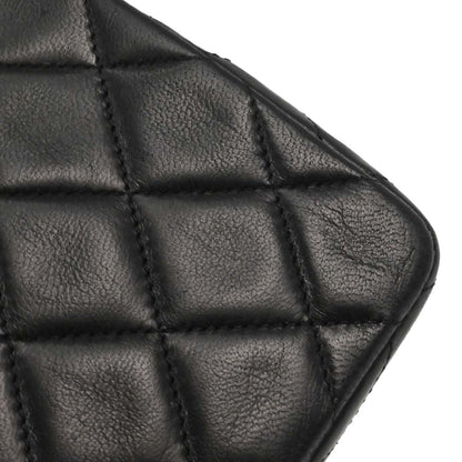 Chanel 1989-1991 Black Lambskin Turnlock Mini Full Flap Shoulder Bag