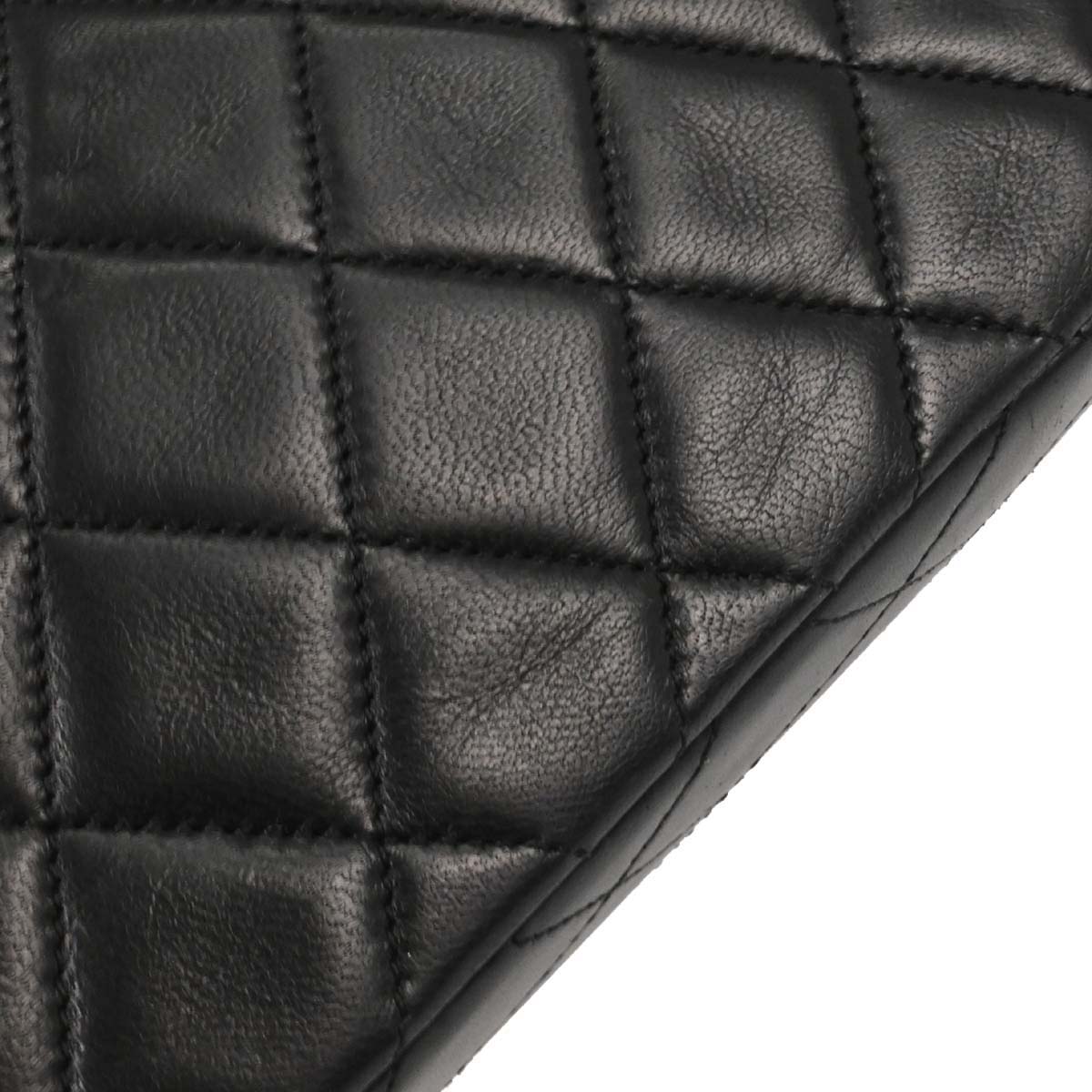 Chanel 1989-1991 Black Lambskin Turnlock Mini Full Flap Shoulder Bag