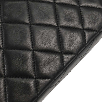 Chanel 1989-1991 Black Lambskin Turnlock Mini Full Flap Shoulder Bag