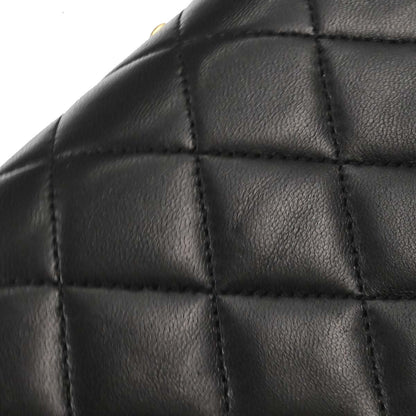 Chanel 1989-1991 Black Lambskin Turnlock Mini Full Flap Shoulder Bag