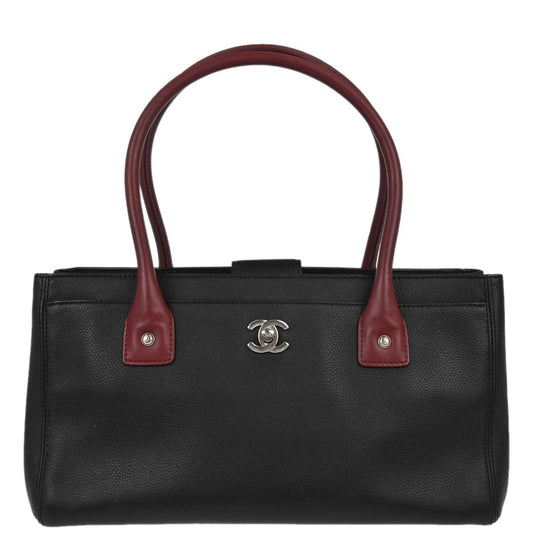 Chanel 2012-2013 Black Calfskin Bicolor Executive Cerf Tote Bag