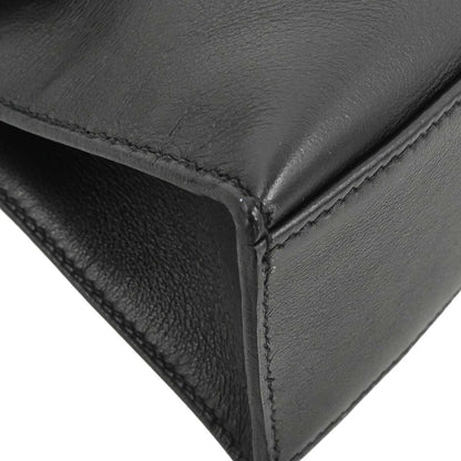 Hermes Black Swift Kelly Pochette Handbag