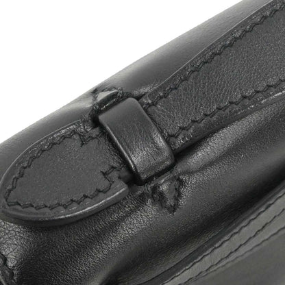 Hermes Black Swift Kelly Pochette Handbag