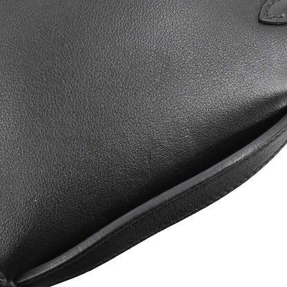 Hermes Black Swift Kelly Pochette Handbag