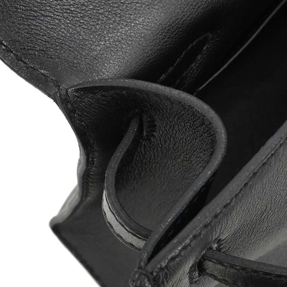 Hermes Black Swift Kelly Pochette Handbag