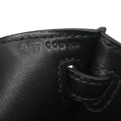 Hermes Black Swift Kelly Pochette Handbag