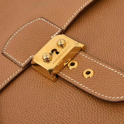 Hermes Gold Courchevel Sac a Depeches 41 Business Bag Handbag