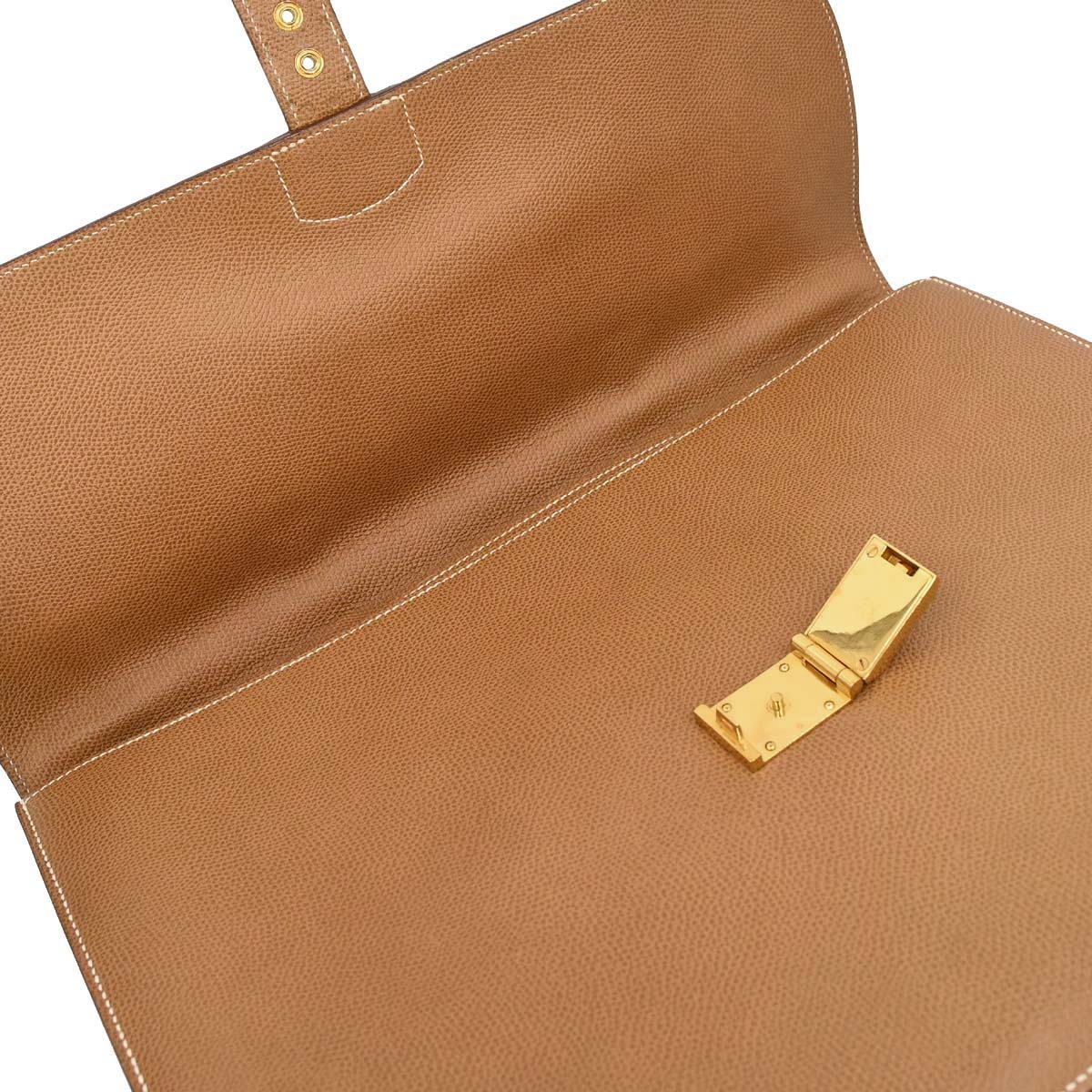 Hermes Gold Courchevel Sac a Depeches 41 Business Bag Handbag