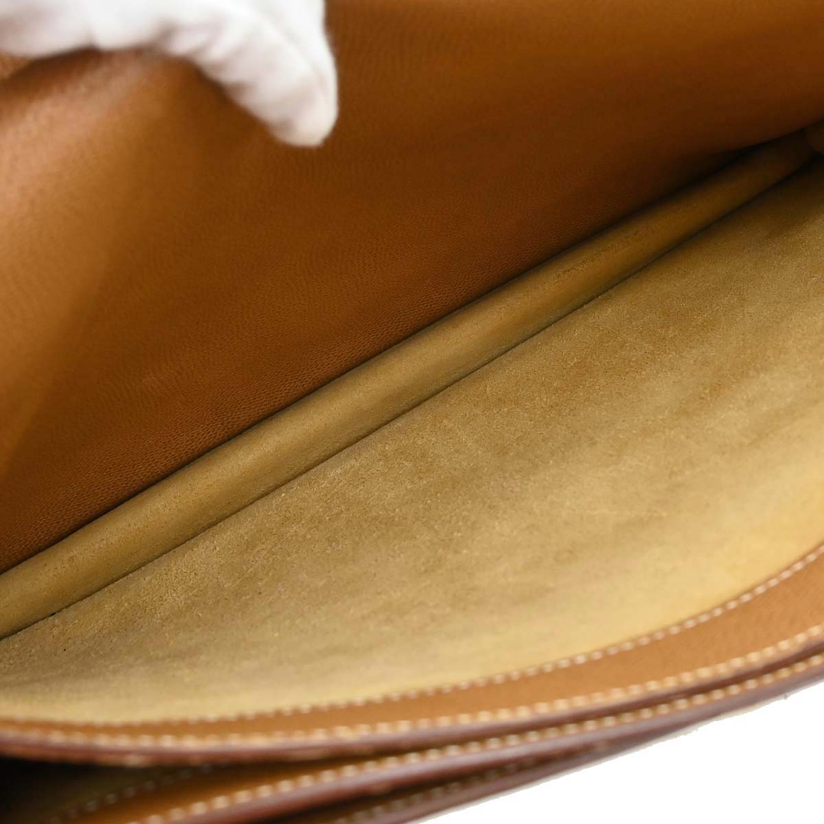 Hermes Gold Courchevel Sac a Depeches 41 Business Bag Handbag