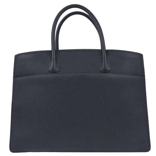 Hermes Dark Navy Fjord White Bus GM Tote Bag