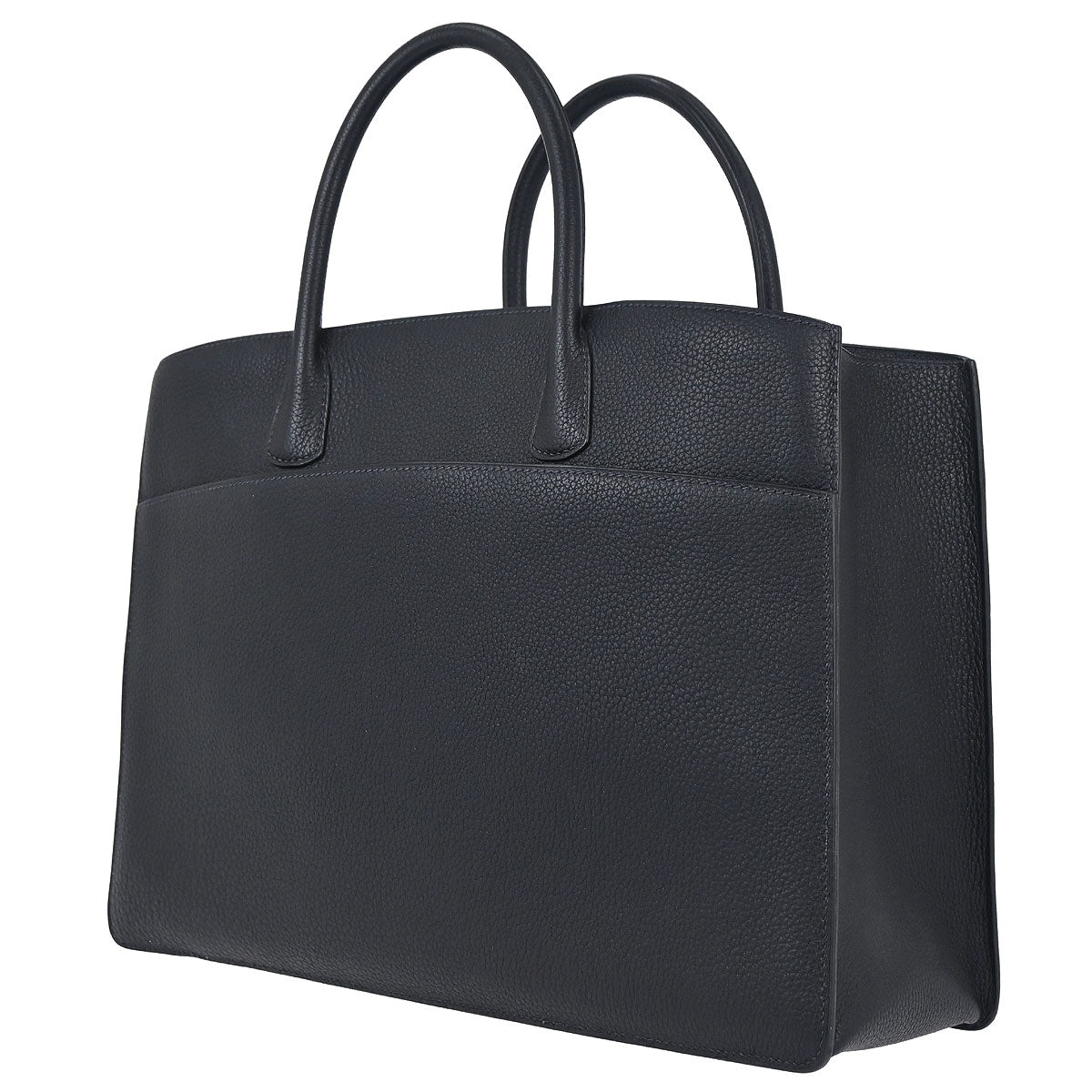 Hermes Dark Navy Fjord White Bus GM Tote Bag