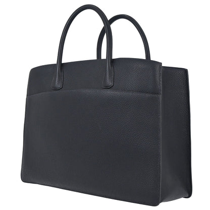 Hermes Dark Navy Fjord White Bus GM Tote Bag