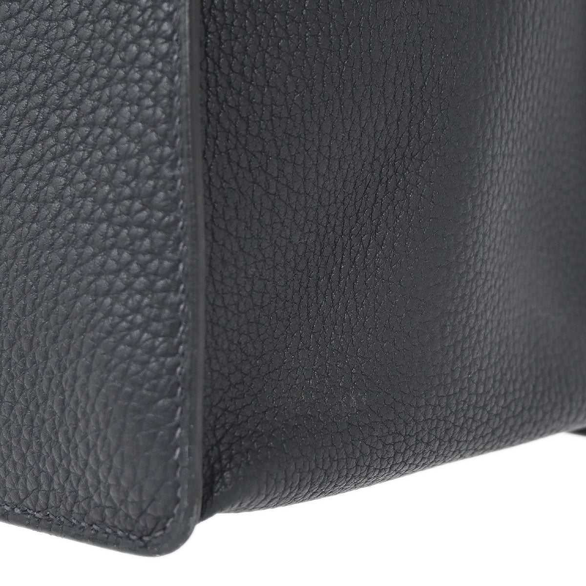 Hermes Dark Navy Fjord White Bus GM Tote Bag