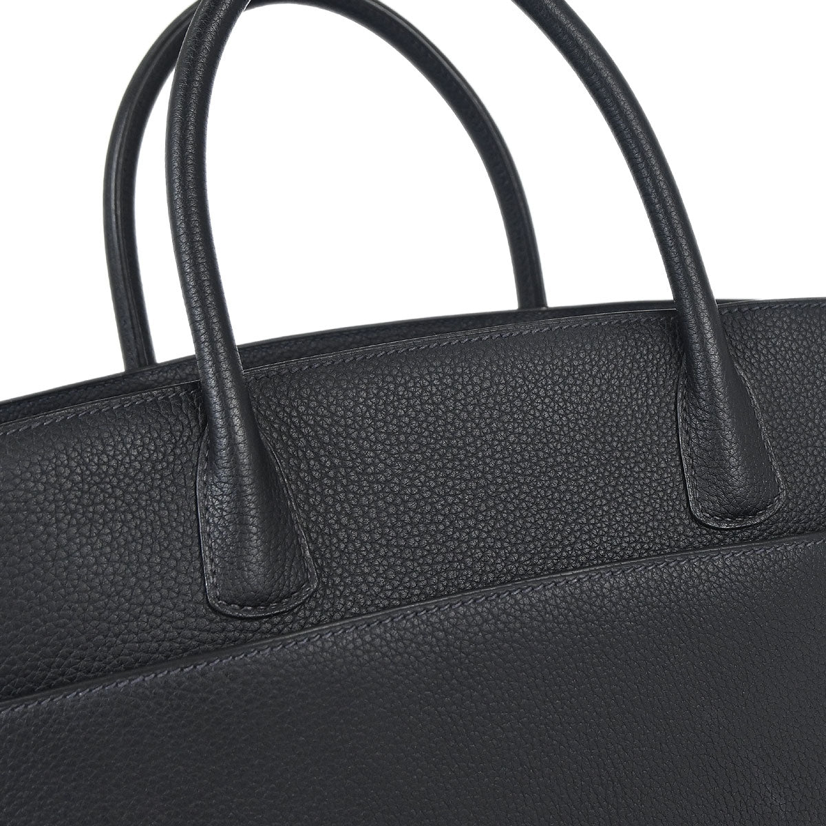 Hermes Dark Navy Fjord White Bus GM Tote Bag