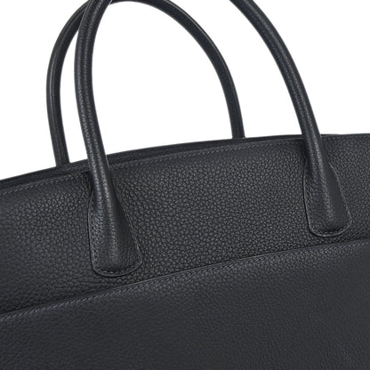 Hermes Dark Navy Fjord White Bus GM Tote Bag