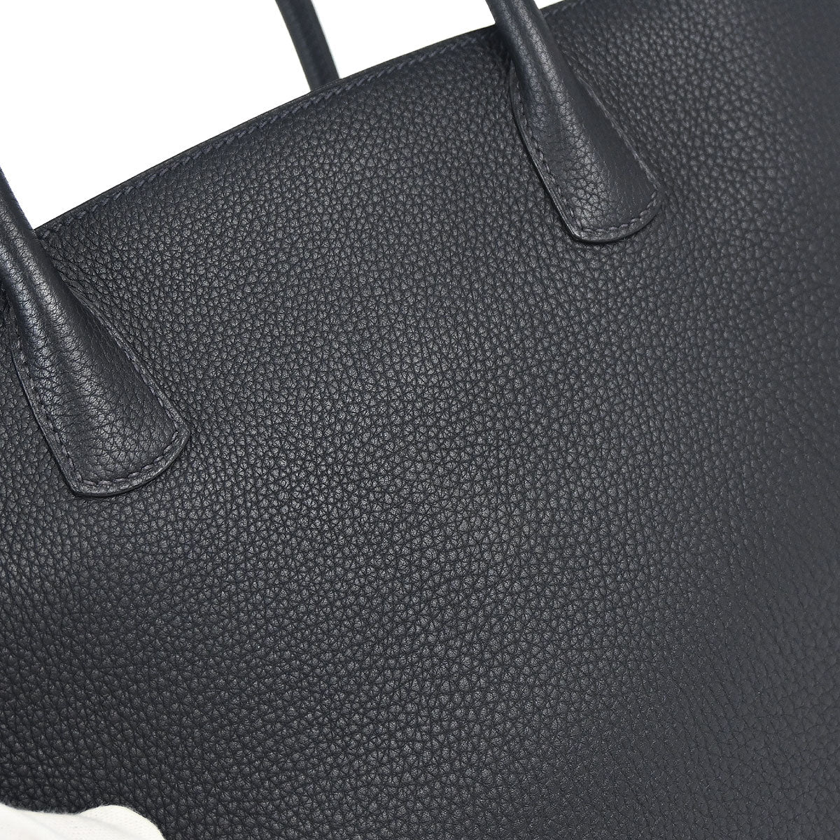 Hermes Dark Navy Fjord White Bus GM Tote Bag