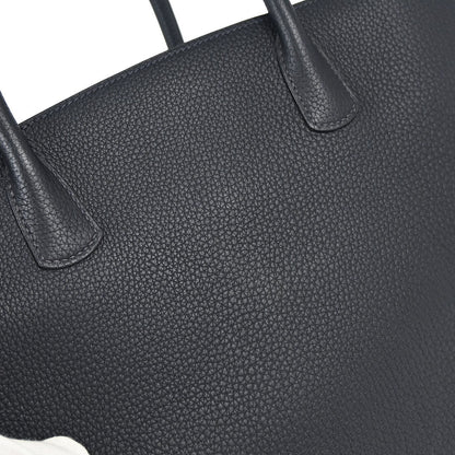 Hermes Dark Navy Fjord White Bus GM Tote Bag