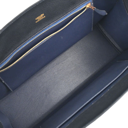 Hermes Dark Navy Fjord White Bus GM Tote Bag