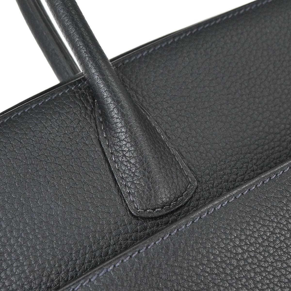 Hermes Dark Navy Fjord White Bus GM Tote Bag
