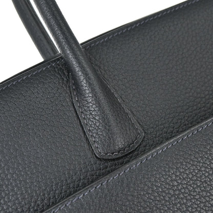 Hermes Dark Navy Fjord White Bus GM Tote Bag