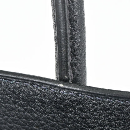 Hermes Dark Navy Fjord White Bus GM Tote Bag