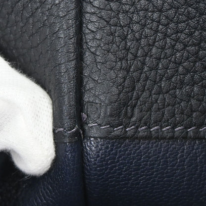 Hermes Dark Navy Fjord White Bus GM Tote Bag