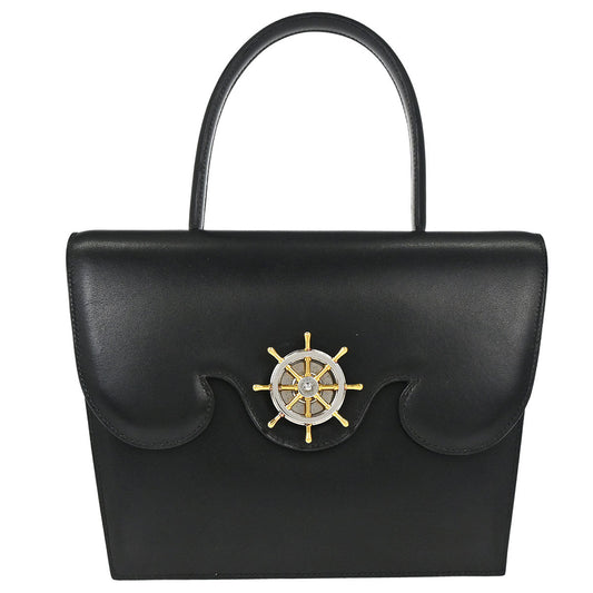 Hermes Black Box Calf Frigate Handbag
