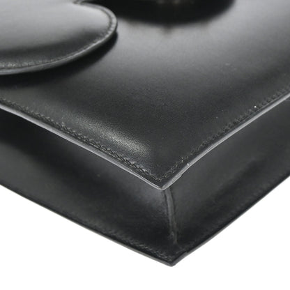 Hermes Black Box Calf Frigate Handbag
