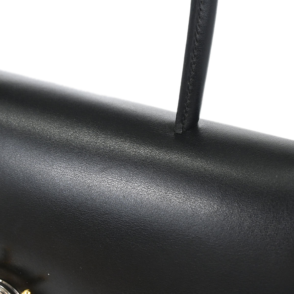 Hermes Black Box Calf Frigate Handbag
