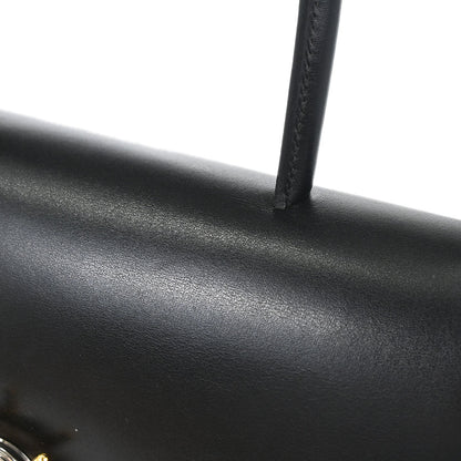 Hermes Black Box Calf Frigate Handbag