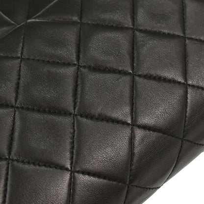 Chanel 1991-1994 Black Lambskin Medium Classic Double Flap Shoulder Bag
