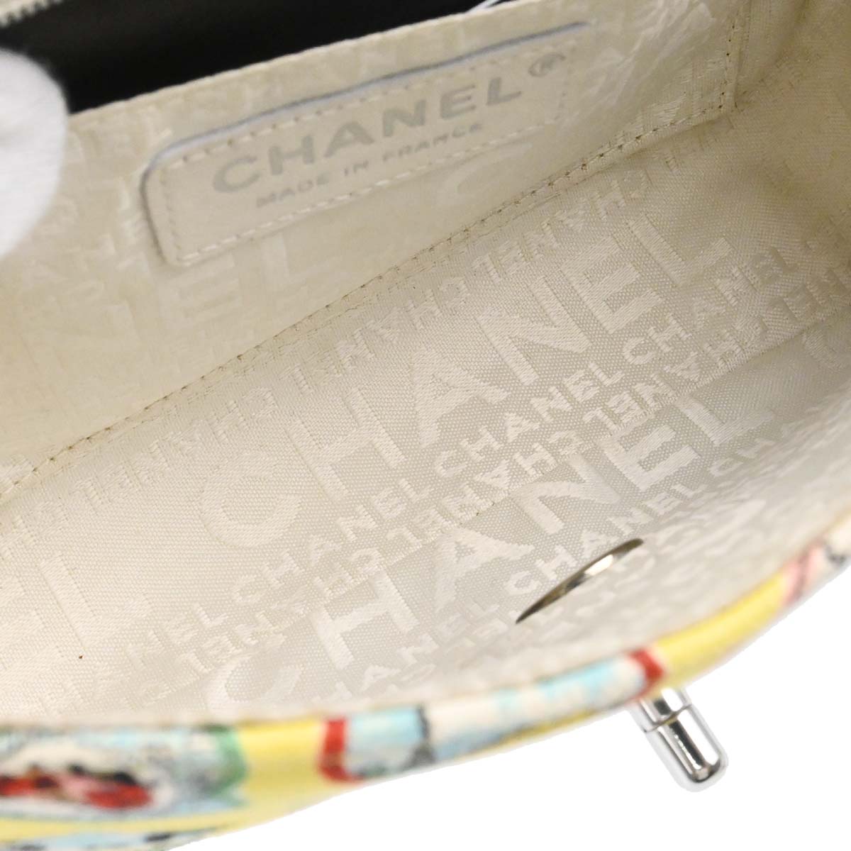 Chanel 2005-2006 Yellow Canvas Valentine Mini Classic Square Flap Shoulder Bag