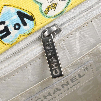 Chanel 2005-2006 Yellow Canvas Valentine Mini Classic Square Flap Shoulder Bag