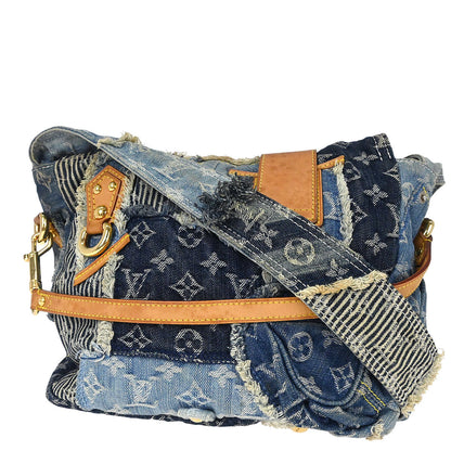Louis Vuitton Monogram Denim Patchwork Postie 2way Shoulder Handbag M95374