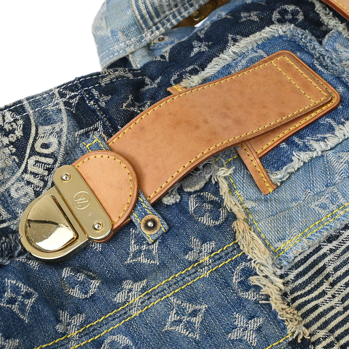 Louis Vuitton Monogram Denim Patchwork Postie 2way Shoulder Handbag M95374