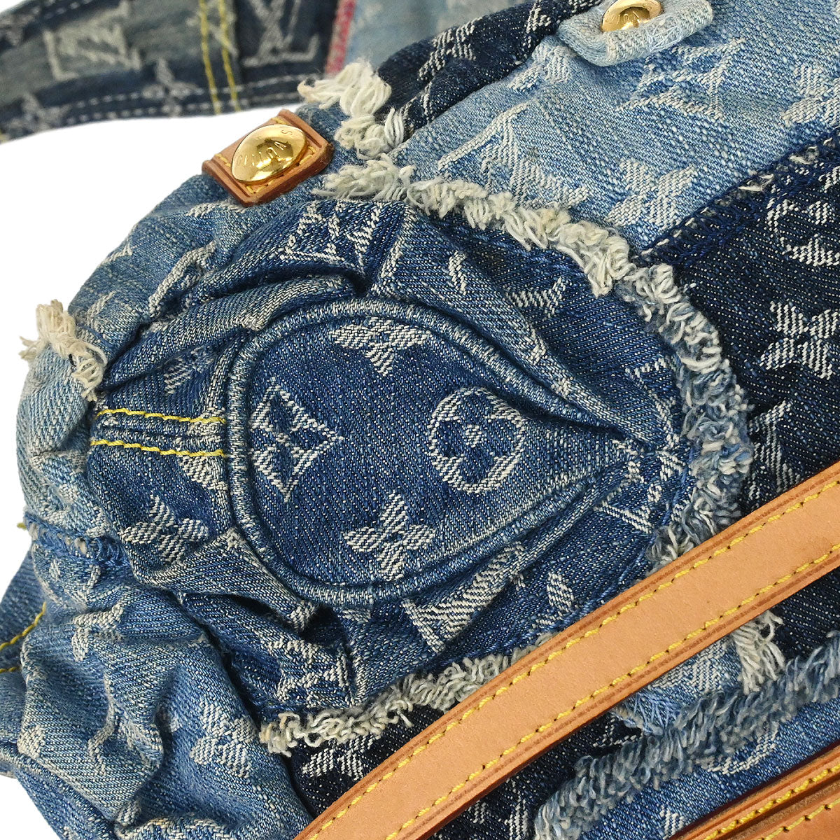 Louis Vuitton Monogram Denim Patchwork Postie 2way Shoulder Handbag M95374