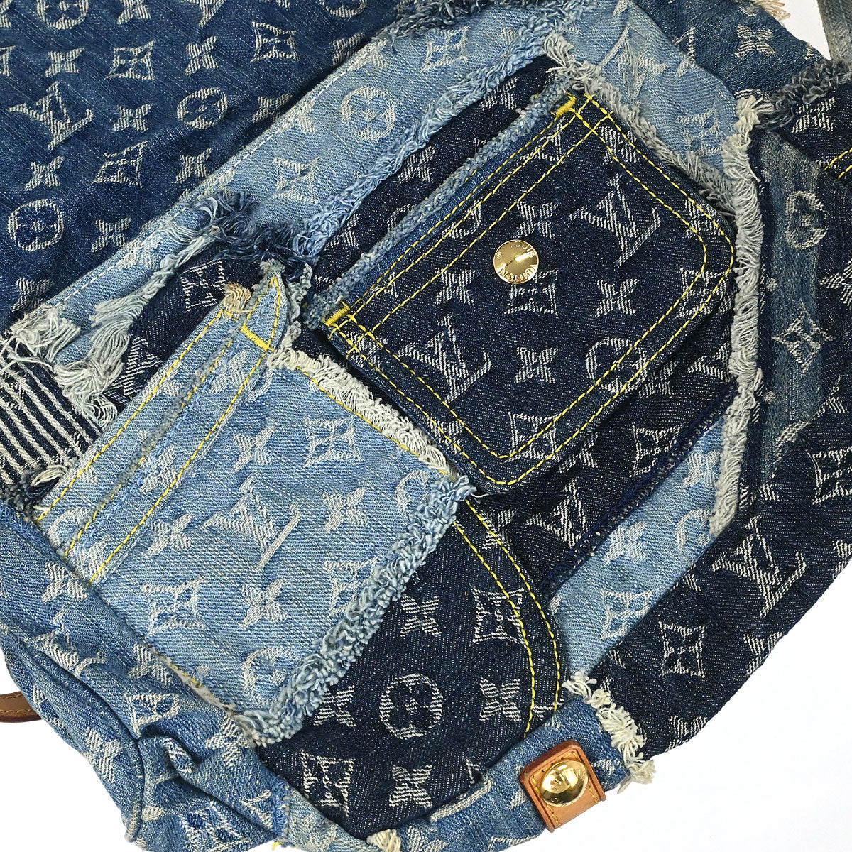 Louis Vuitton Monogram Denim Patchwork Postie 2way Shoulder Handbag M95374
