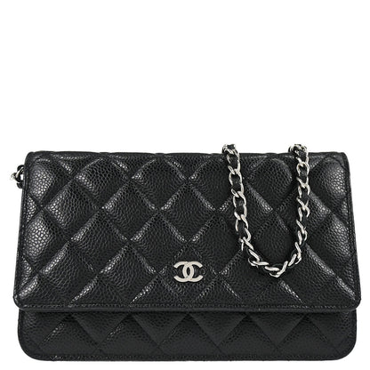 Chanel 2019 Black Caviar Skin Classic WOC Wallet on Chain Bag