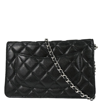Chanel 2019 Black Caviar Skin Classic WOC Wallet on Chain Bag