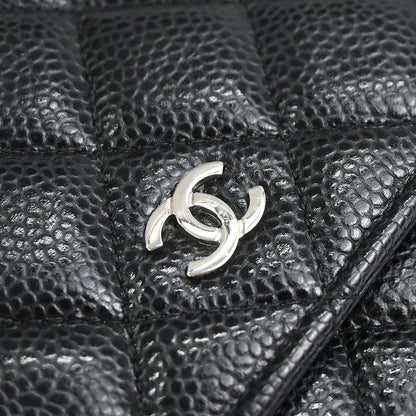 Chanel 2019 Black Caviar Skin Classic WOC Wallet on Chain Bag
